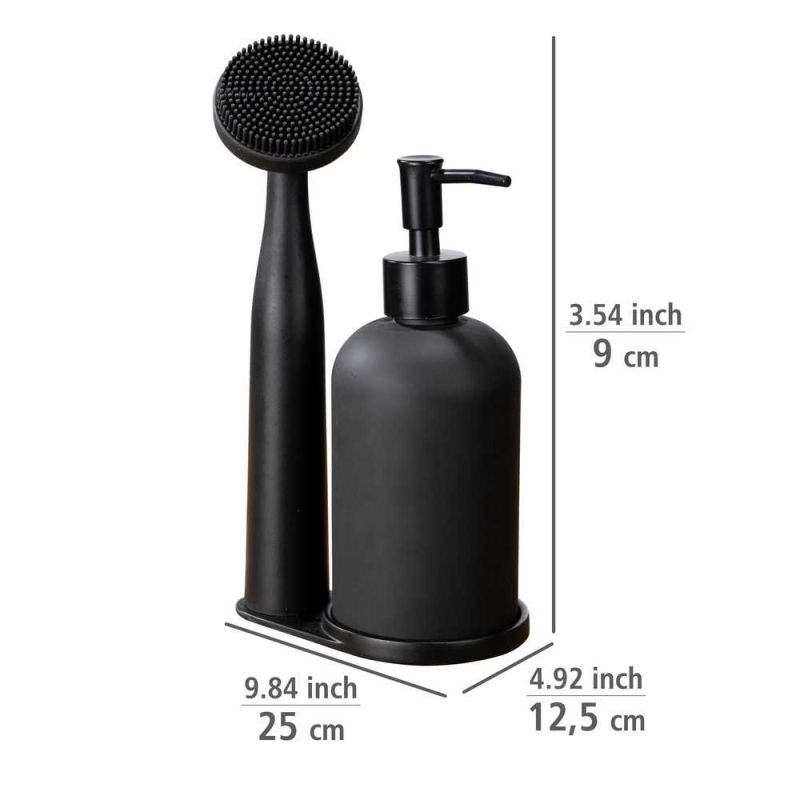 Set dispenser sapun lichid si perie pentru bucatarie Wenko Black Outdoor Kitchen Piedo 55077100 - 5
