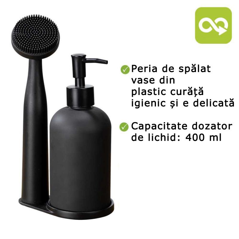 Set dispenser sapun lichid si perie pentru bucatarie Wenko Black Outdoor Kitchen Piedo 55077100 - 4