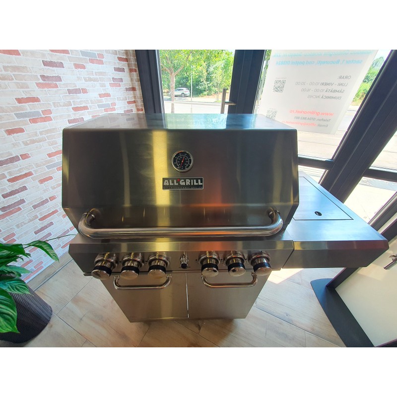Gratar pe gaz din inox ALL GRILL Allrounder L 100304, cu 4.1 arzatoare si arzator ceramic pentru rotisor - 3