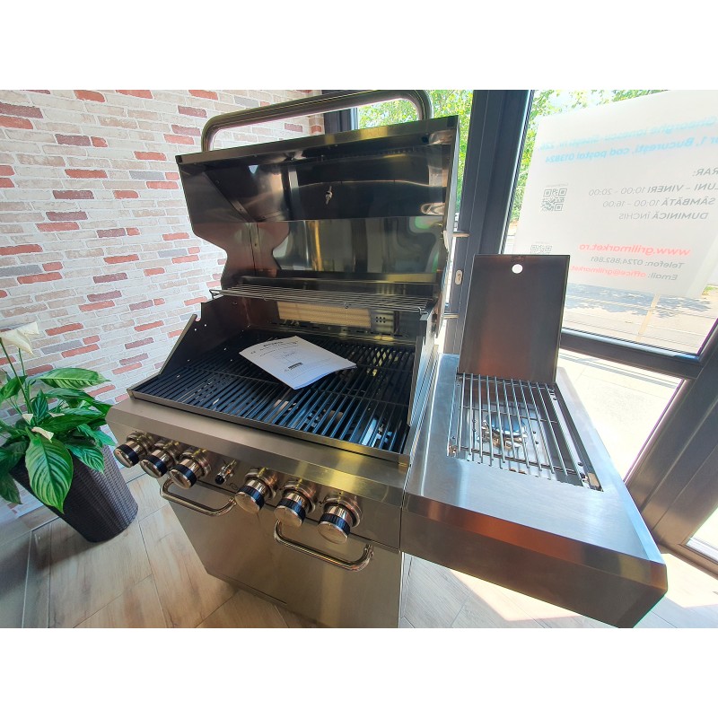 Gratar pe gaz din inox ALL GRILL Allrounder L 100304, cu 4.1 arzatoare si arzator ceramic pentru rotisor - 9