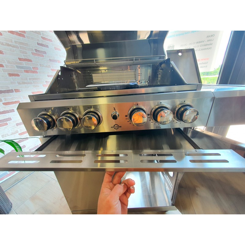 Gratar pe gaz din inox ALL GRILL Allrounder L 100304, cu 4.1 arzatoare si arzator ceramic pentru rotisor - 12