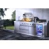 Bucatarie exterior din inox, gratar gaz 4 arzatoare, arzator lateral, chiuveta, frigider 65 l, Buschbeck Oxford - 3