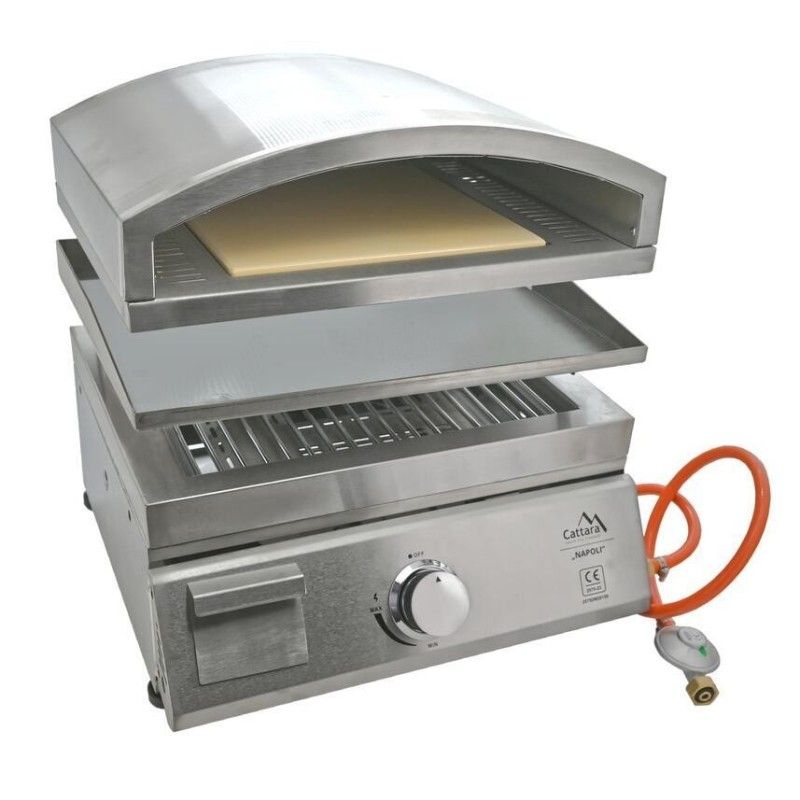 Gratar pe gaz Cattara cu plancha si cuptor de pizza, otel inoxidabil - TT14101 - 1 Gratar pe gaz Cattara cu plancha si cuptor de pizza, otel inoxidabil - TT14101 - 1