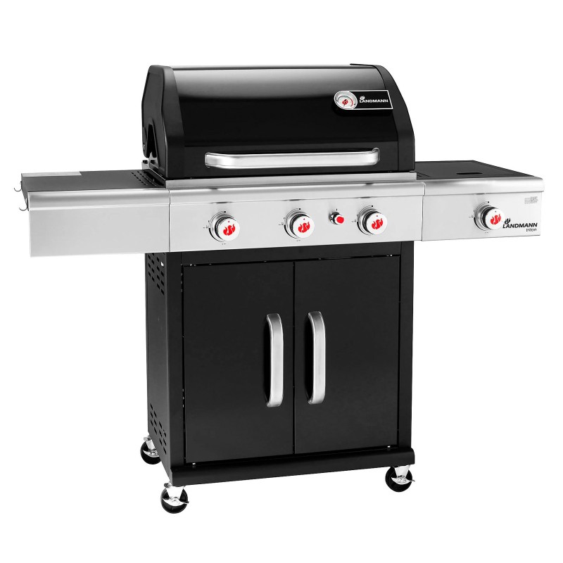 Gratar pe gaz Landmann Triton 12942, gratare din fonta, PTS 3+1 arzatoare din inox - 1 Gratar pe gaz Landmann Triton 12942, gratare din fonta, PTS 3+1 arzatoare din inox - 1