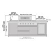 Bucatarie exterior din inox, gratar gaz 4 arzatoare, arzator lateral, chiuveta, frigider 65 l, Buschbeck Oxford - 9