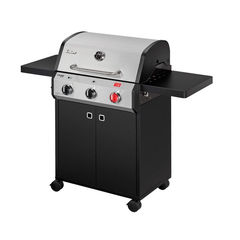 Gratar pe gaz, 3 arzatoare inox, arzator Turbo Zone, grile fonta