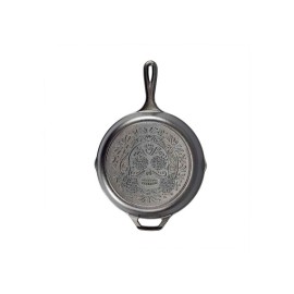 Tigaie adanca rotunda din fonta cu maner si logo Sugar Skull Lodge 26 cm L-8SKULL - 1