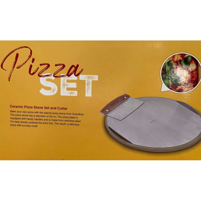 Set pizza piatra 33 cm, foaie inox 31 cm si feliator Grandhall A06619033M - 4