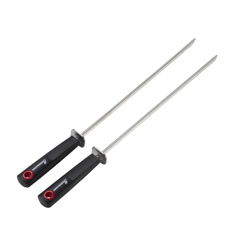 Set 2 tepuse din inox pentru gratar, maner plastic, 40,5 cm, Landmann Quality 13216 - 1 Set 2 tepuse din inox pentru gratar, maner plastic, 40,5 cm, Landmann Quality 13216 - 1