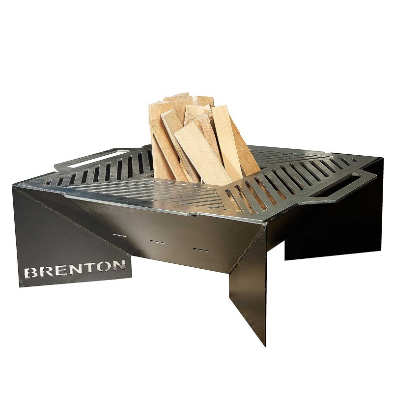 Semineu pe lemne cu grill patrat din otel carbon 60 x 60 cm BRENTON BRNT03 - 1 Semineu pe lemne cu grill patrat din otel carbon 60 x 60 cm BRENTON BRNT03 - 1