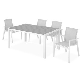 Set mobilier terasa gradina, 4 scaune si masa Encore Baria TPW517802WHGYSET4