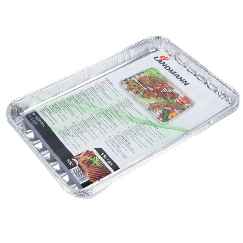 Tava din aluminiu pentru gratar, set 5 bucati, 33 x 25 cm, Landmann 0250 - 1 Tava din aluminiu pentru gratar, set 5 bucati, 33 x 25 cm, Landmann 0250 - 1