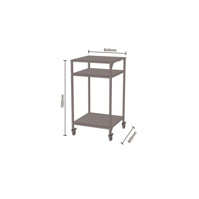 Modul bucatarie de exterior masa inalta cu rafturi deschise negru 60x60x110 cm Cozze 90538 - 4