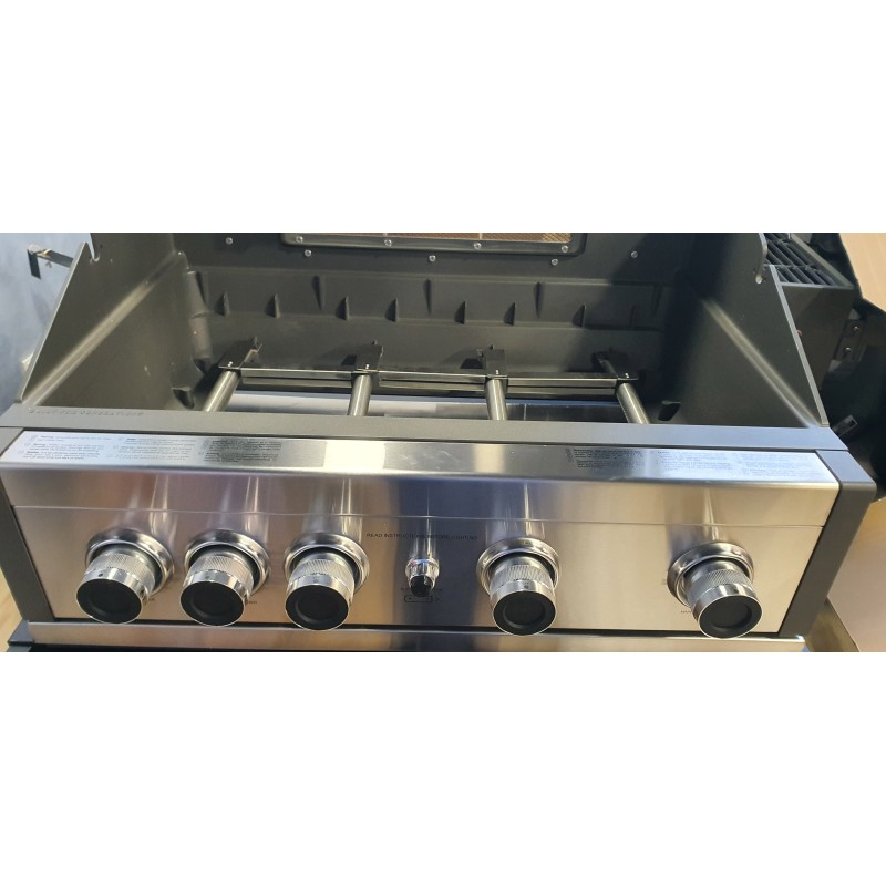 Gratar pe gaz cu 5 arzatoare 4 inox si 1 infrarosu, incastrabil, grile si plita fonta, Grandhall Pro Elite 4 K04000309A - 9