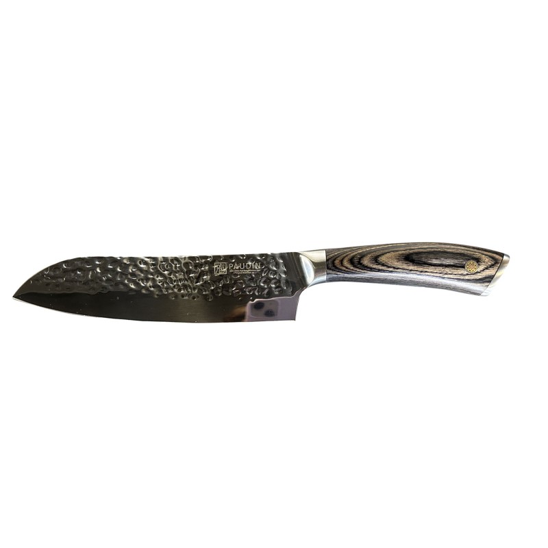 Cutit Santoku otel inoxidabil 18 cm maner Pakkawood lama model lovitura ciocan Paudin Hammer Vintage HV Series HV7 - 1 Cutit Santoku otel inoxidabil 18 cm maner Pakkawood lama model lovitura ciocan Paudin Hammer Vintage HV Series HV7 - 1