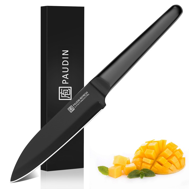 Cutit utilitar otel inoxidabil 12,5 cm negru Paudin Refresh Coating RC Series RC4 - 6