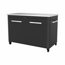 Modul bucatarie de exterior cu 2 usi, spatii depozitare si blat de lucru din inox Cozze negru 120 x 60 x 90 cm RES01-90526 - 1