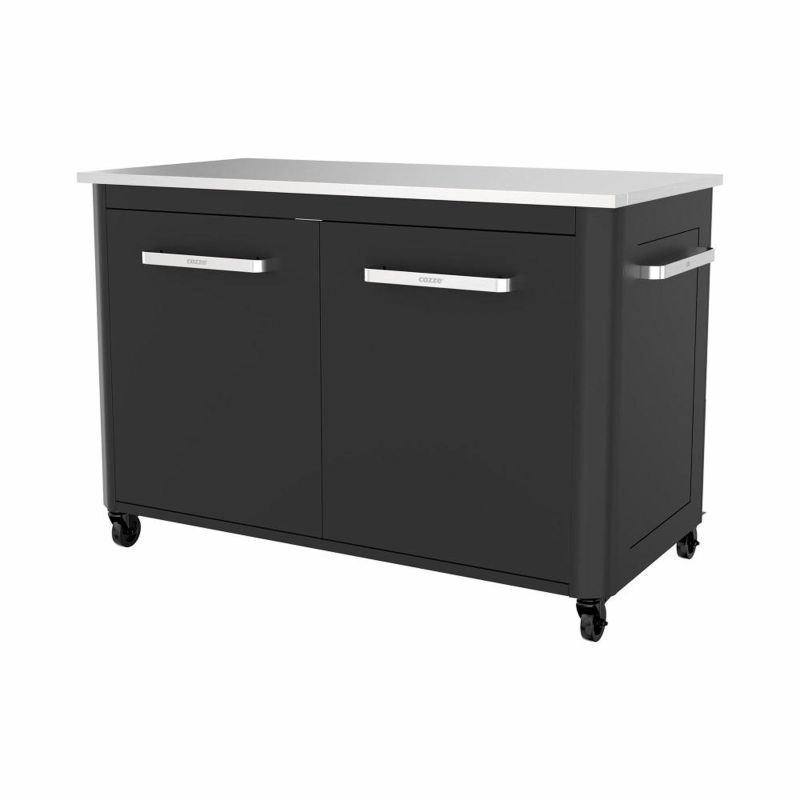 Modul bucatarie de exterior cu 2 usi, spatii depozitare si blat de lucru din inox Cozze negru 120 x 60 x 90 cm RES01-90526 - 1 Modul bucatarie de exterior cu 2 usi, spatii depozitare si blat de lucru din inox Cozze negru 120 x 60 x 90 cm RES01-90526 - 1