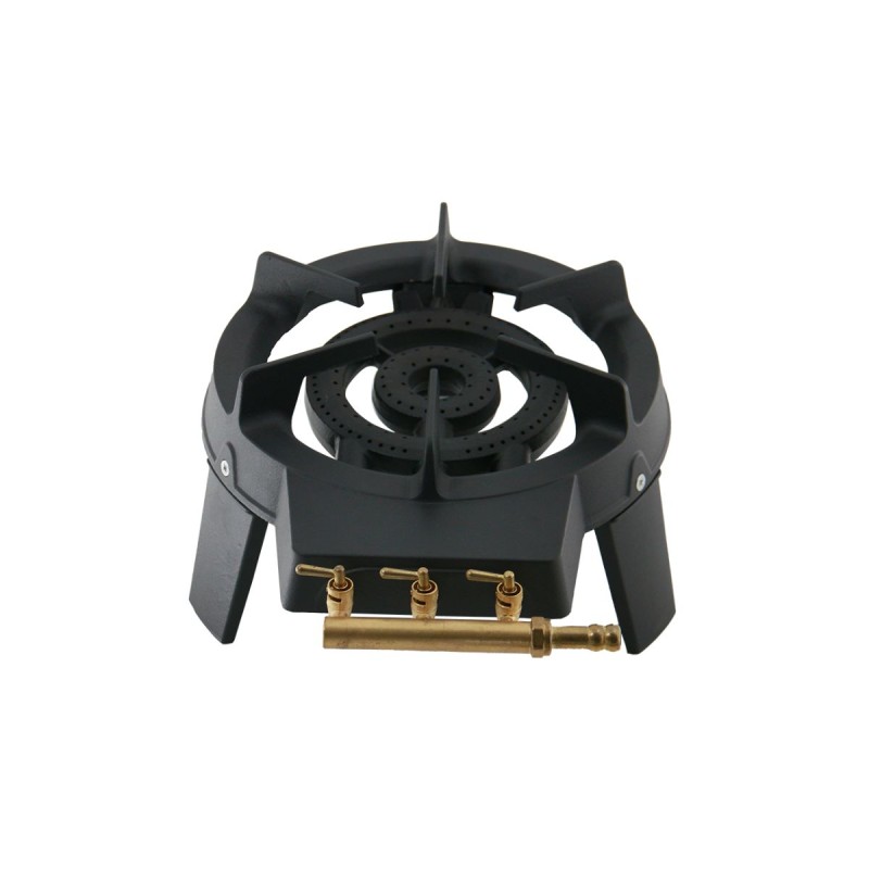 Triplu arzator pe gaz, trei robineti, trei picioare, 30 cm, rotund, 6,5 kW, GB 13, Flamex 17712 - 1 Triplu arzator pe gaz, trei robineti, trei picioare, 30 cm, rotund, 6,5 kW, GB 13, Flamex 17712 - 1