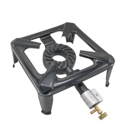 Arzator pe gaz, un robinet, patru picioare, 40 x 40 cm, patrat, 4,5 kW, SGB 04, Flamex 16418 - 1