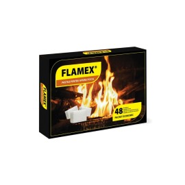 Flacarici, pastile pentru aprins focul, pachet negru, 48 cuburi, Flamex 10549 - 1