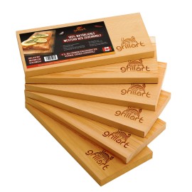 Set 6 placi din lemn de cedru XL 30x14,5x2 cm pentru gatit la gratar Grillart GA-1003-4 - 1