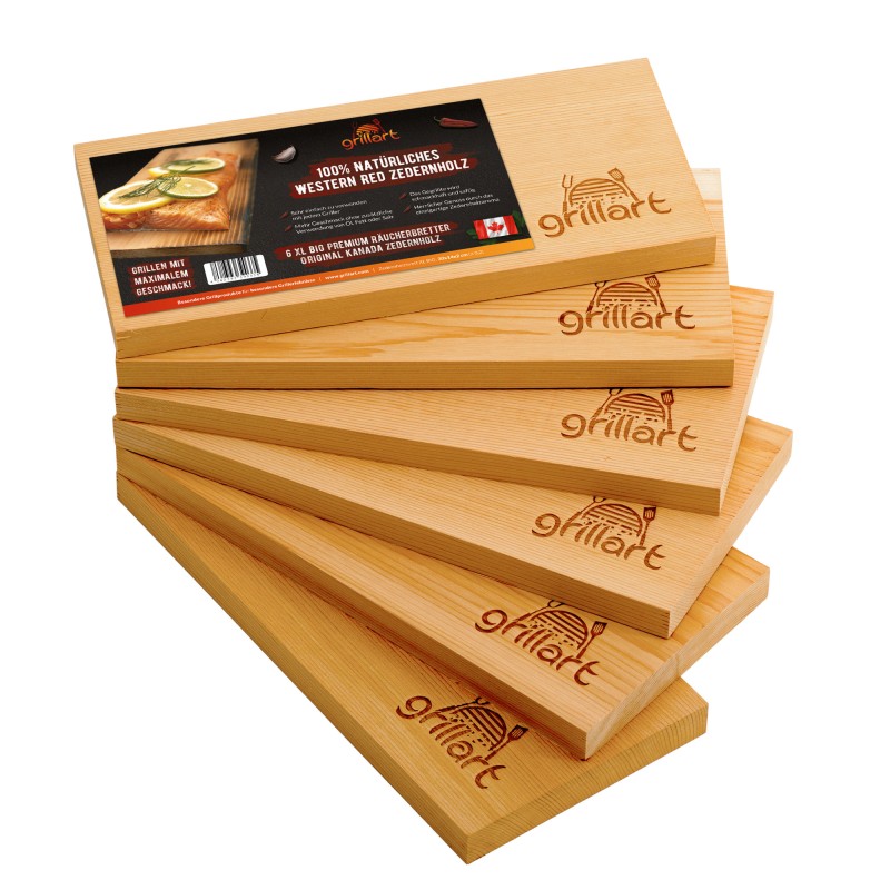 Set 6 placi din lemn de cedru XL 30x14,5x2 cm pentru gatit la gratar Grillart GA-1003-4 - 1 Set 6 placi din lemn de cedru XL 30x14,5x2 cm pentru gatit la gratar Grillart GA-1003-4 - 1