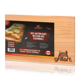 Set 2 placi din lemn de cedru XXL 30x20x1 cm pentru gatit la gratar Grillart GA-1003-7 - 1