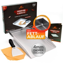 Plita tip plancha cu spatula din inox de 4 mm, dimensiune universala 30x40x3,6 cm, compatibila inductie Grillart GA-1031-2 - 1