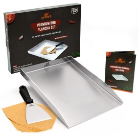 Plita tip plancha cu spatula din inox de 4 mm, dimensiune universala 30x40x3,6 cm, compatibila inductie Grillart GA-1031-2 - 1