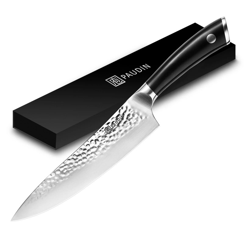 Cutitul bucatarului din otel inoxidabil 20 cm Paudin Hammered Pro H0 - 1 Cutitul bucatarului din otel inoxidabil 20 cm Paudin Hammered Pro H0 - 1