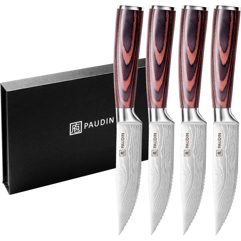 Set 4 cutite pentru friptura din otel inoxidabil 12 cm Paudin Premium S5 - 1 Set 4 cutite pentru friptura din otel inoxidabil 12 cm Paudin Premium S5 - 1