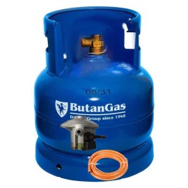 Butelie ButanGas Camping 8,1 Kg 37,5x30cm fara incarcatura propan include regulator si furtun 80cm - 1