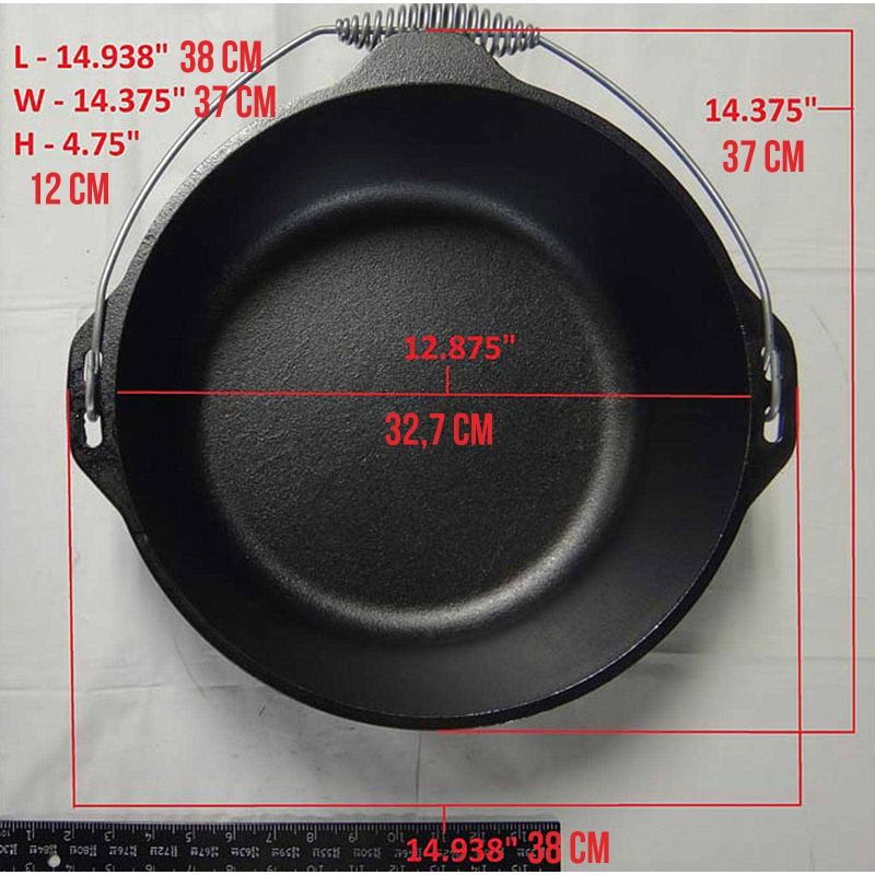 Ceaun din fonta cu capac - cuptor olandez Lodge 33 cm 8,5 litri L-12DO3 - 19