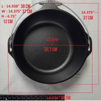 Ceaun din fonta cu capac - cuptor olandez Lodge 33 cm 8,5 litri L-12DO3 - 19
