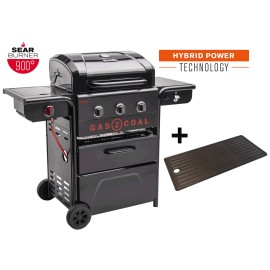 Gratar pe gaz si carbuni hibrid Char-Broil Gas2Coal 2.0 330 Special Edition, plita si sear burner 140994 - 1