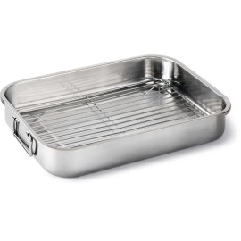 Tava din otel inoxidabil pentru gratar 40x32x7,5 cm Napoleon 56038 - 1