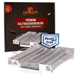 Generator premium de fum rece, fabricat din inox, 22x22x4,5 cm, Grillart GA-1011 - 1