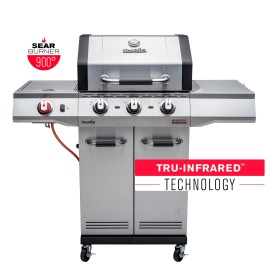 Gratar pe gaz din inox Char-Broil Advantage PRO S3 cu 3 arzatoare si sear burner, grile din fonta, TRU-Infrared 140976 - 1