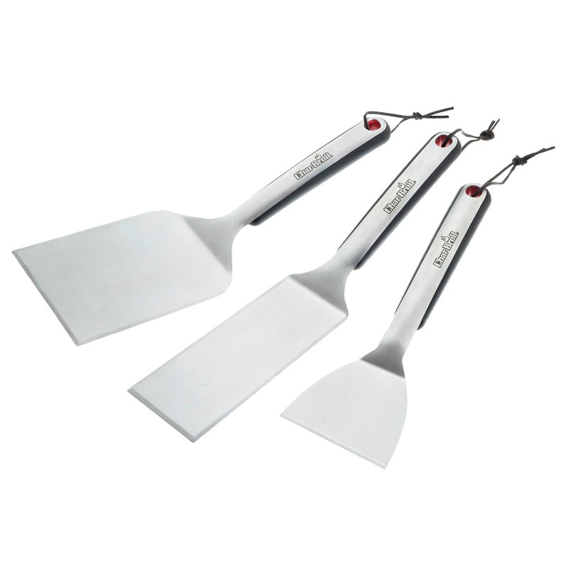 Set 3 spatule din otel inoxidabil pentru plancha Char-Broil 140134 - 1