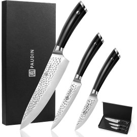 Set 3 cutite de bucatarie din otel inoxidabil Paudin Hammered Pro HS3 - 1