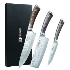 Set 3 cutite de bucatarie din otel inoxidabil Paudin Hammered Vintage HVS3 - 1