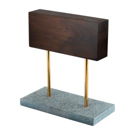 Bloc magnetic pentru cutite din lemn de nuc cu baza din piatra naturala Style de Vie MAGNWALSTEEN - 1