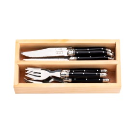 Set 12 tacamuri cu maner negru Laguiole Style de Vie Premium Line PRMINICOUVZW - 1