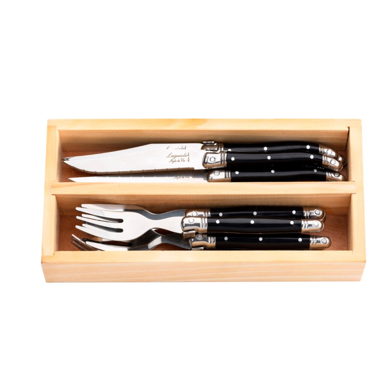 Set 12 mini tacamuri cu maner negru Laguiole Style de Vie Premium Line PRMINICOUVZW - 1 Set 12 mini tacamuri cu maner negru Laguiole Style de Vie Premium Line PRMINICOUVZW - 1