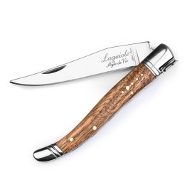 Set cutit de buzunar cu ascutitoare si husa de piele Laguiole Style de Vie Luxury Line ZAKMLEERZEBRANO - 1