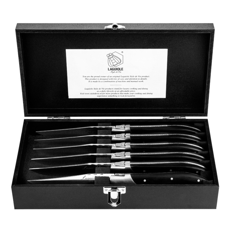 Set 6 cutite pentru friptura Laguiole Style de Vie Luxury Line LUXSTEAKZWART - 1 Set 6 cutite pentru friptura Laguiole Style de Vie Luxury Line LUXSTEAKZWART - 1