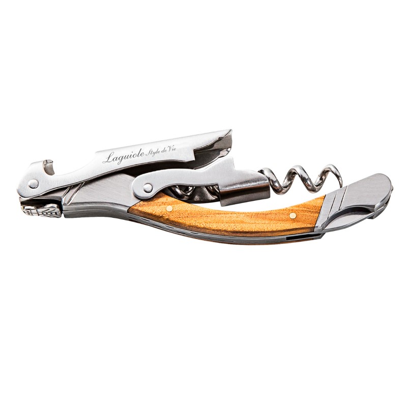 Tirbuson cu maner din lemn de maslin Laguiole Style de Vie Luxury Line KURKOLIJF - 1 Tirbuson cu maner din lemn de maslin Laguiole Style de Vie Luxury Line KURKOLIJF - 1