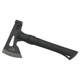 Topor multifunctional Cattara, solid, negru, 27cm, ciocan, cheie universala, amnar, teaca plastic - TT13265 - 1