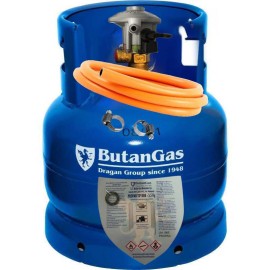 Butelie ButanGas Camping 8,1 Kg 37,5x30cm cu incarcatura propan 5,5 Kg include regulator Orgaz si furtun 80cm - 1